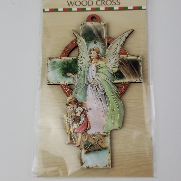 Guardian Angel wood cross